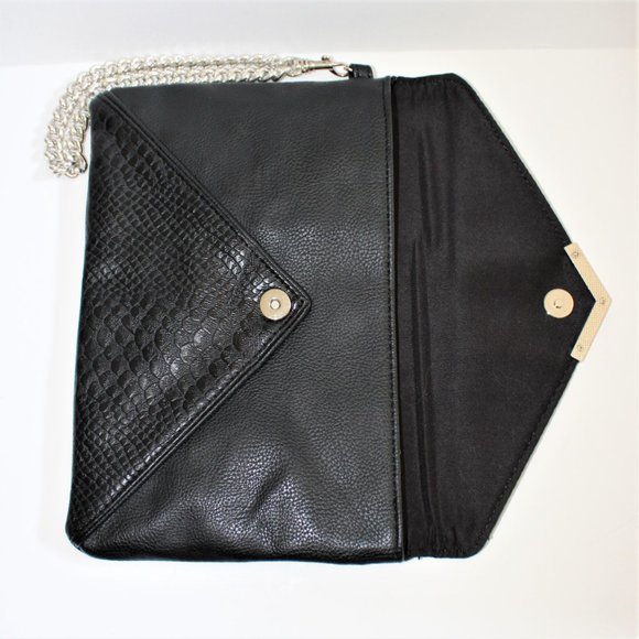 Express Black Envelope Chained Clutch/Wristlet - Picture 7 of 8